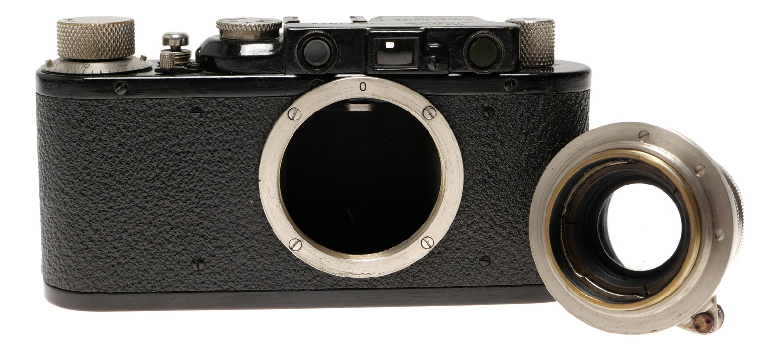 Leica II Black Rangefinder Camera Nickle Summar 5cm f/2 Lens