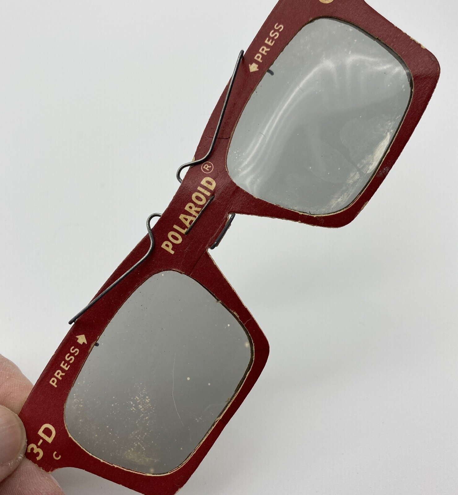 Vintage Polaroid 3-D Glasses Set of 4 Clip-On Movie Film Viewers Retro Cardboard