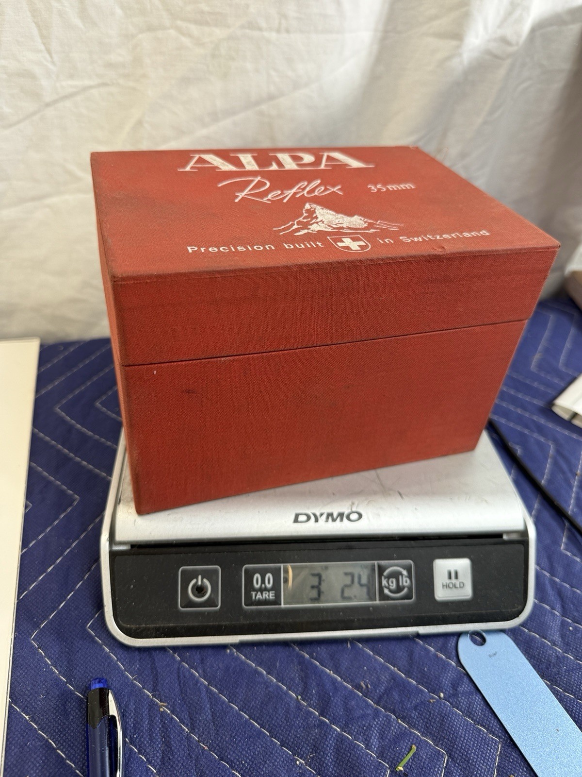 Vintage ALPA Reflex 8b Box Manual Lot w/ Kilfitt Test Plate Kinoptik Box GoldE