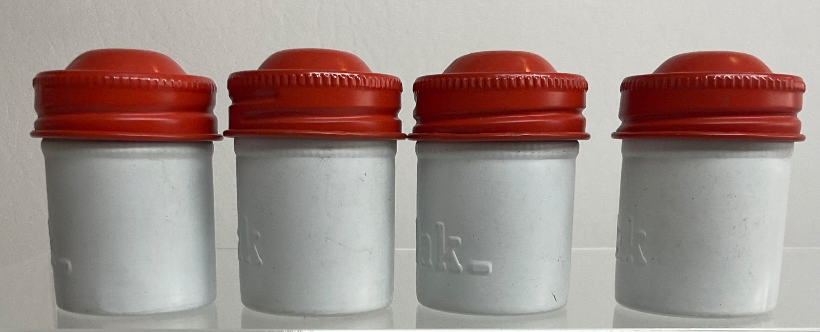 VTG Lot of 4 Kodak 35mm Film Roll Embossed Container Metal Tin Can Canister