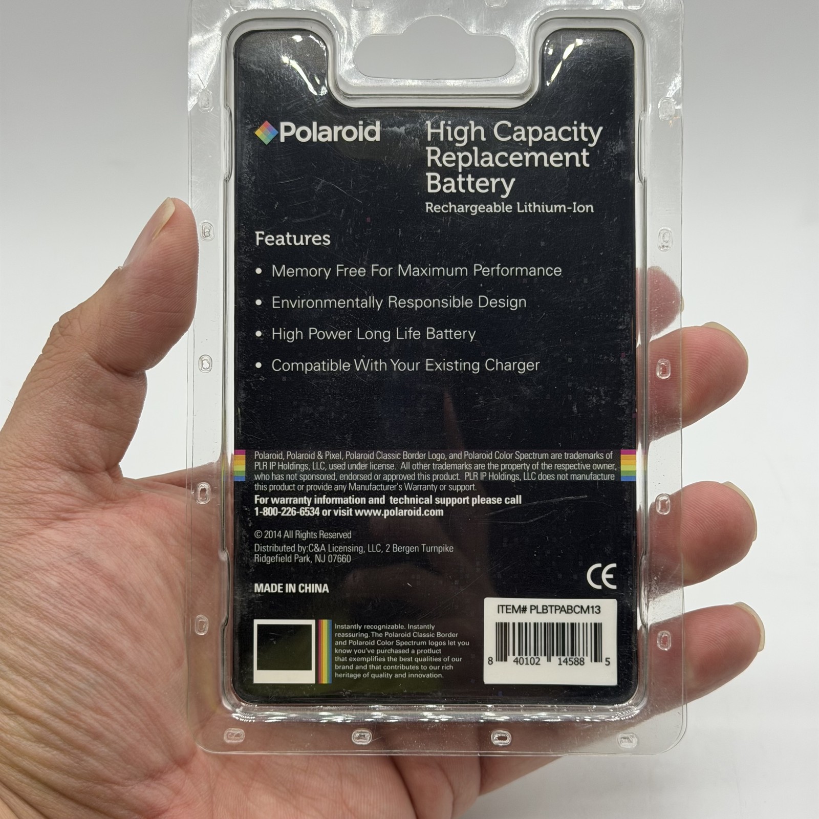 Polaroid PLBTPABCM13 Replacement Battery for Panasonic BCM13 1050mAh Li-ion