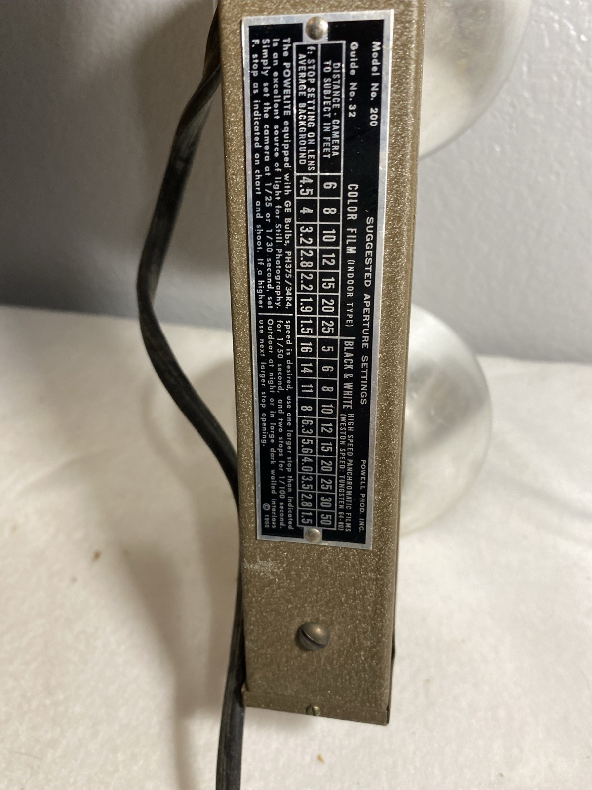 Vintage Portable Camera Light System “ Portable Sunshine” 4 Bulb POWELITE