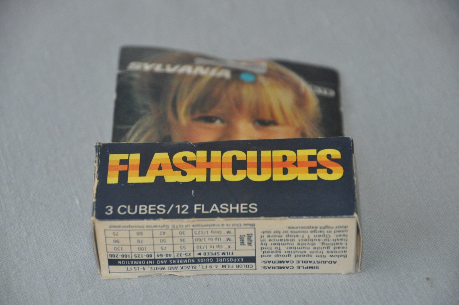 Vintage Sylvania Blue Dot Flashcube Package with 3 Cubes (12 Flashes)