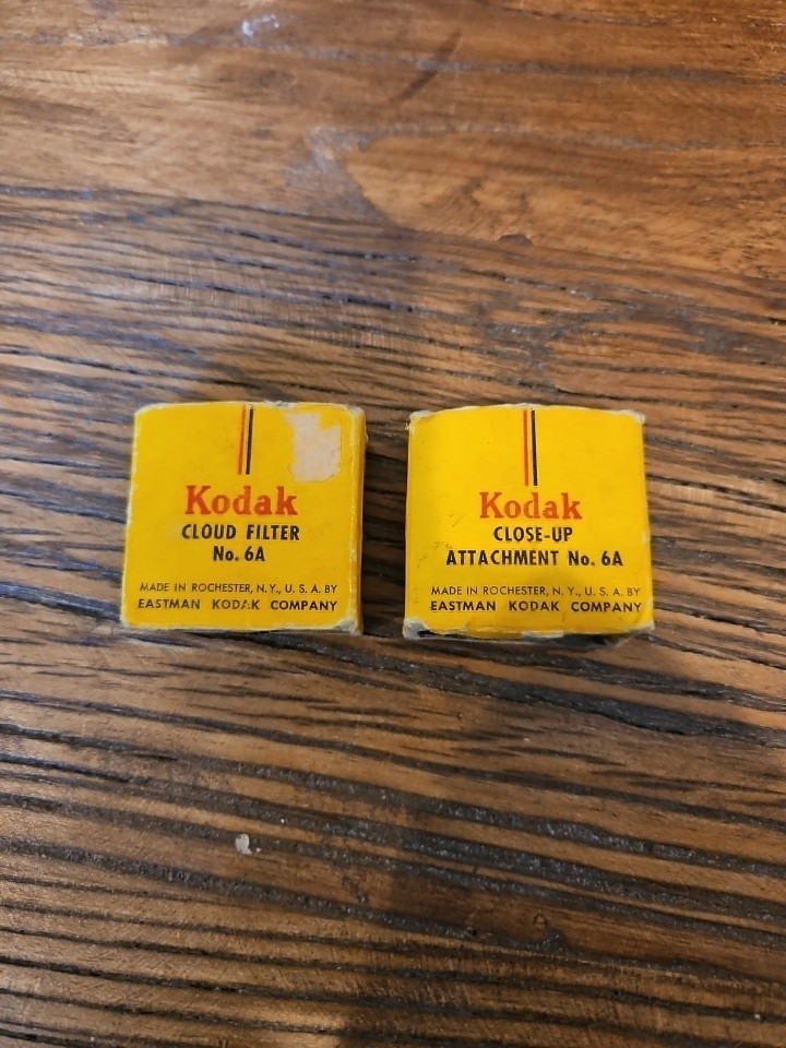 Vintage Kodak Close Up Attachments No 6A No 6A Cloud Filter Lot w Boxes Eastman