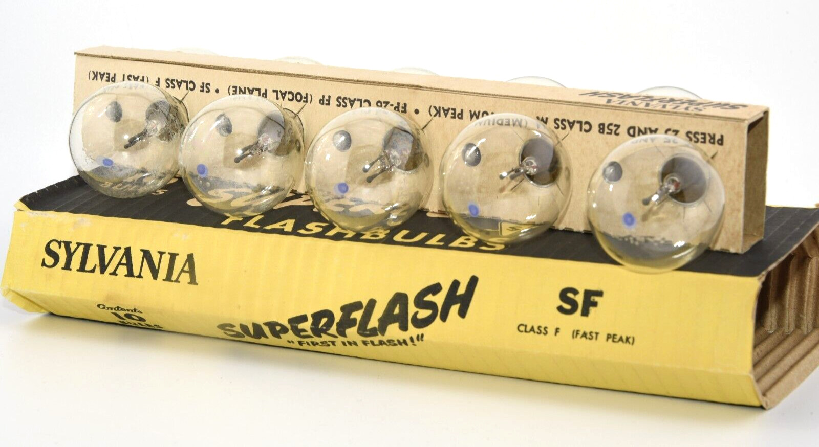 10 Vintage SYLVANIA SF Class F SUPERFLASH Photo flash Bulbs