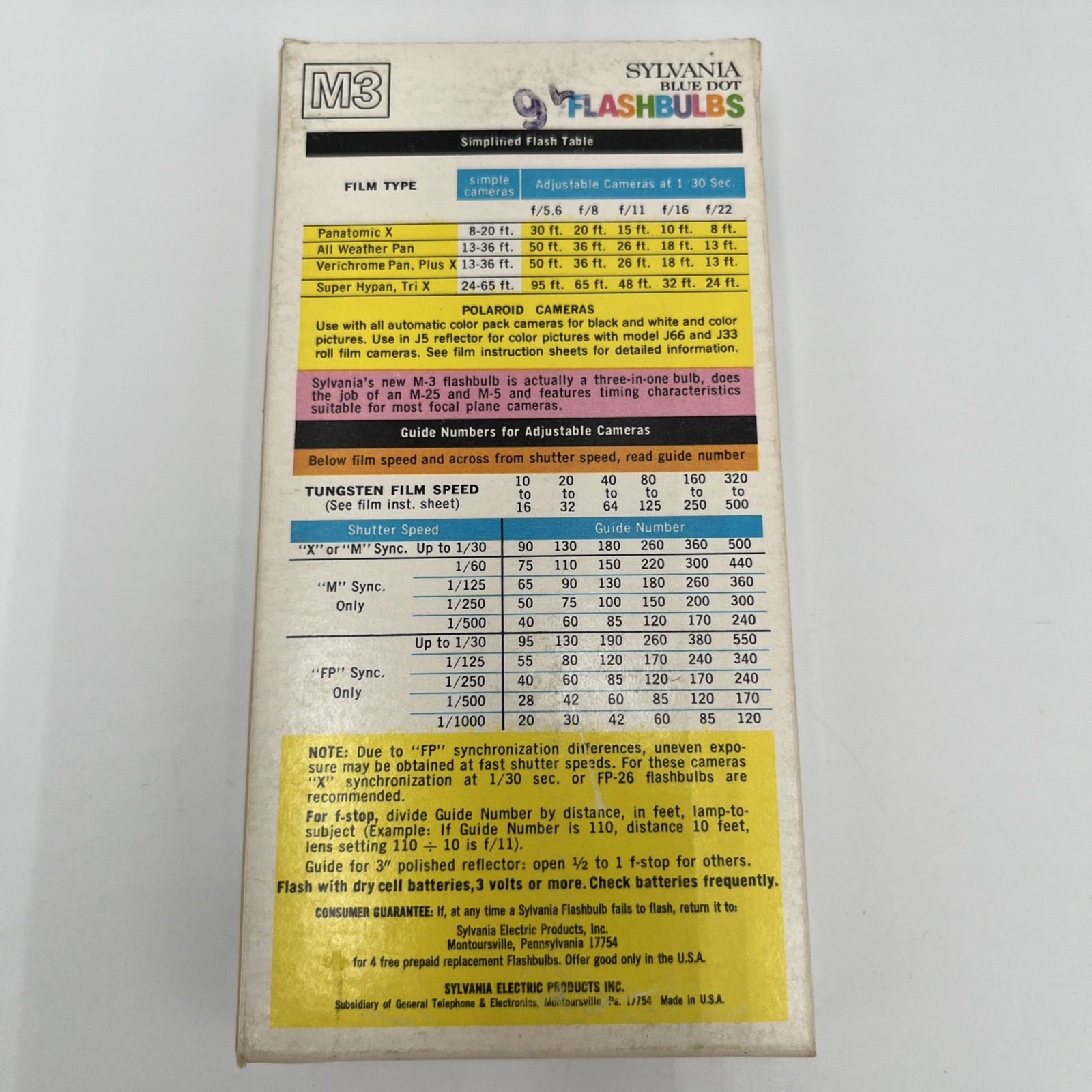 3-Pack Bundle Sylvania Blue Dot M3 Flashbulbs Vintage Photography Lighting.
