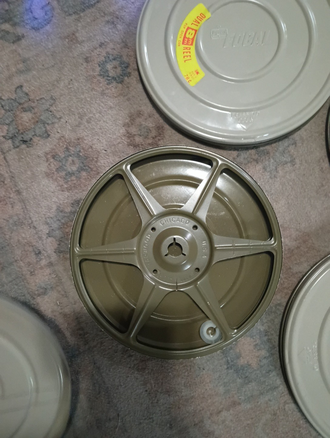 Vintage K-Mart Focal Dual 8mm Tin Canister with 5” Scherer Reel USA Projector
