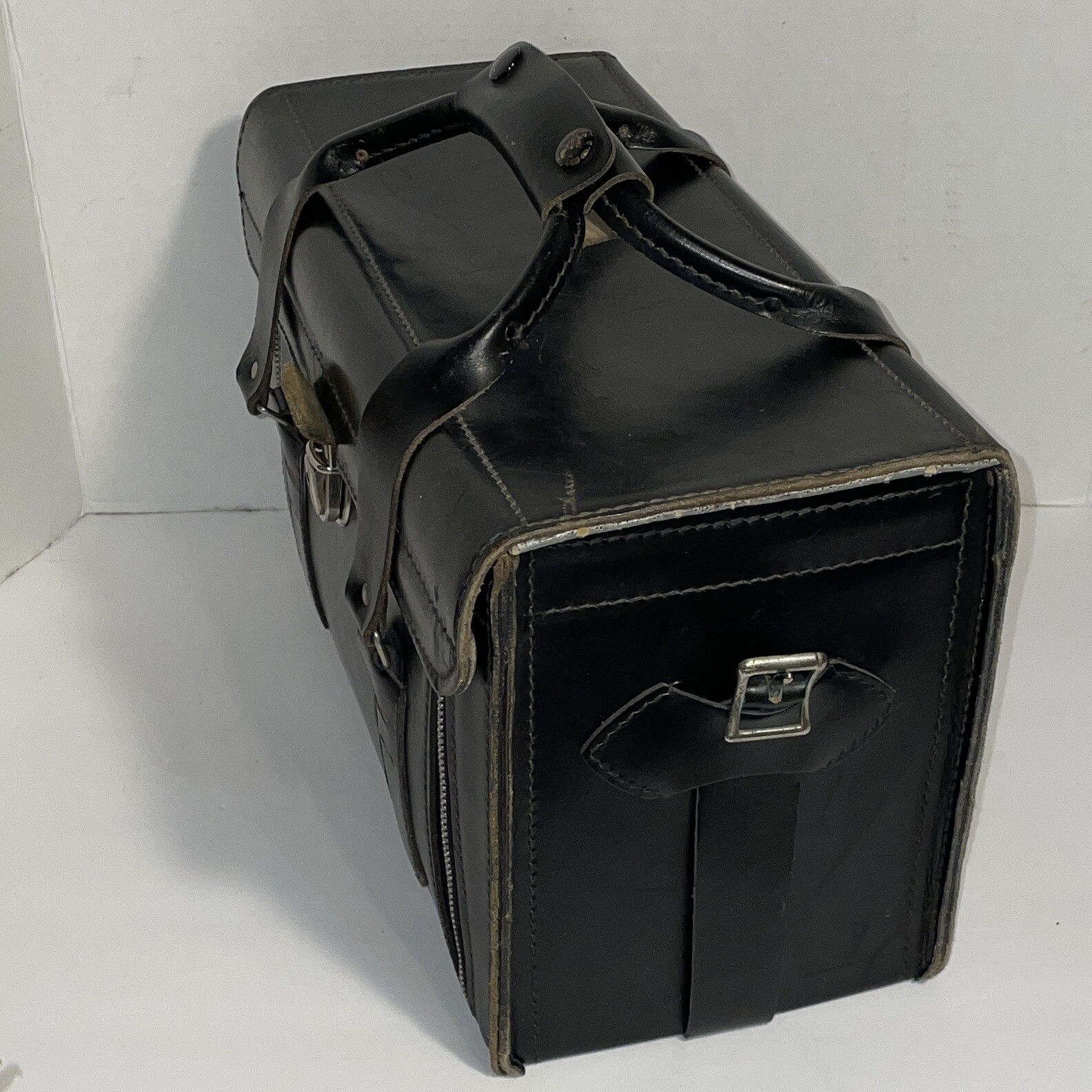 Vintage Coast Photographers Camera Bag Top Grain Cowhide Black Leather USA Made