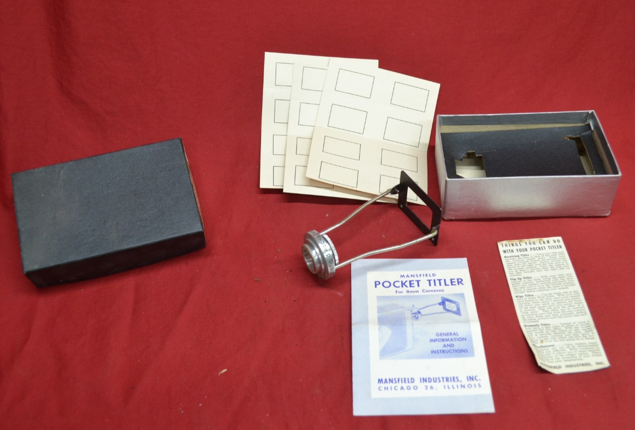 VINTAGE MANSFIED POCKET TITLER FOR 8MM MOVIE CAMERA * IN ORIG BOX
