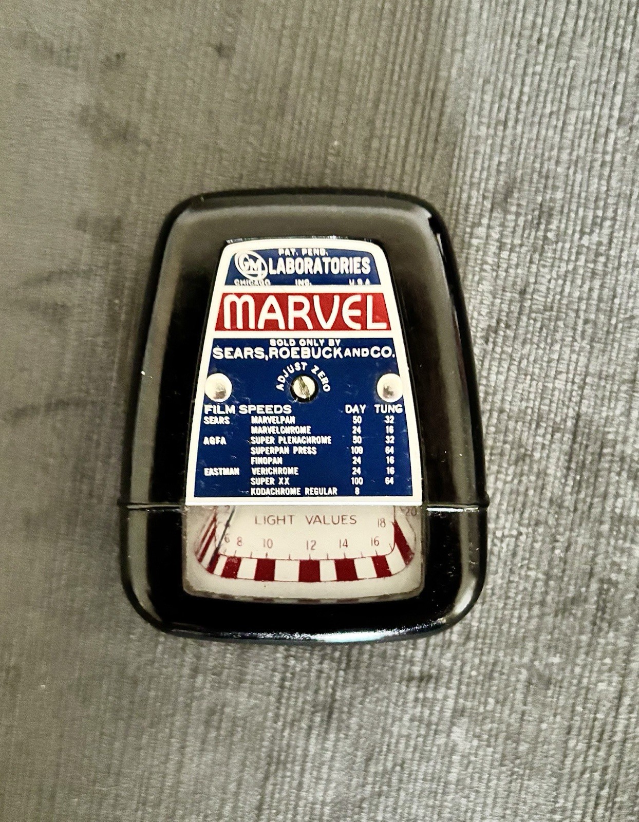 Vintage GM Laboratories MARVEL LIGHT EXPOSURE METER sold at Sears Roebuck And Co