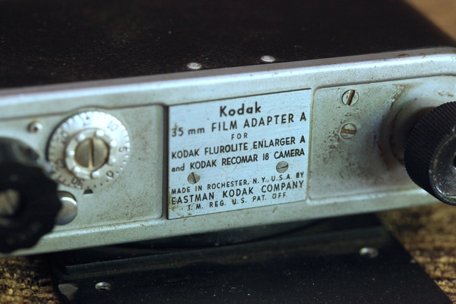 Kodak 35mm Film Adapter A for Fluorite Enlarger A and Recomar 18 Camera