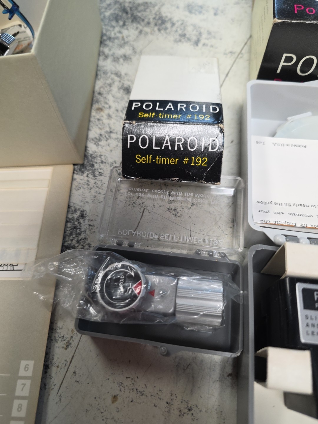 Polaroid 350 BOOK kit 581A flash 268 self timer 192 and accessory LOT No Camera