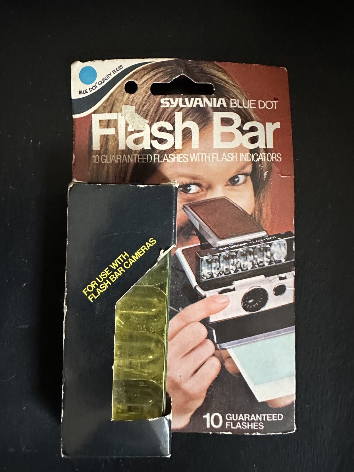 Vintage SYLVANIA Blue Dot Flash Bar for Polaroid Cameras