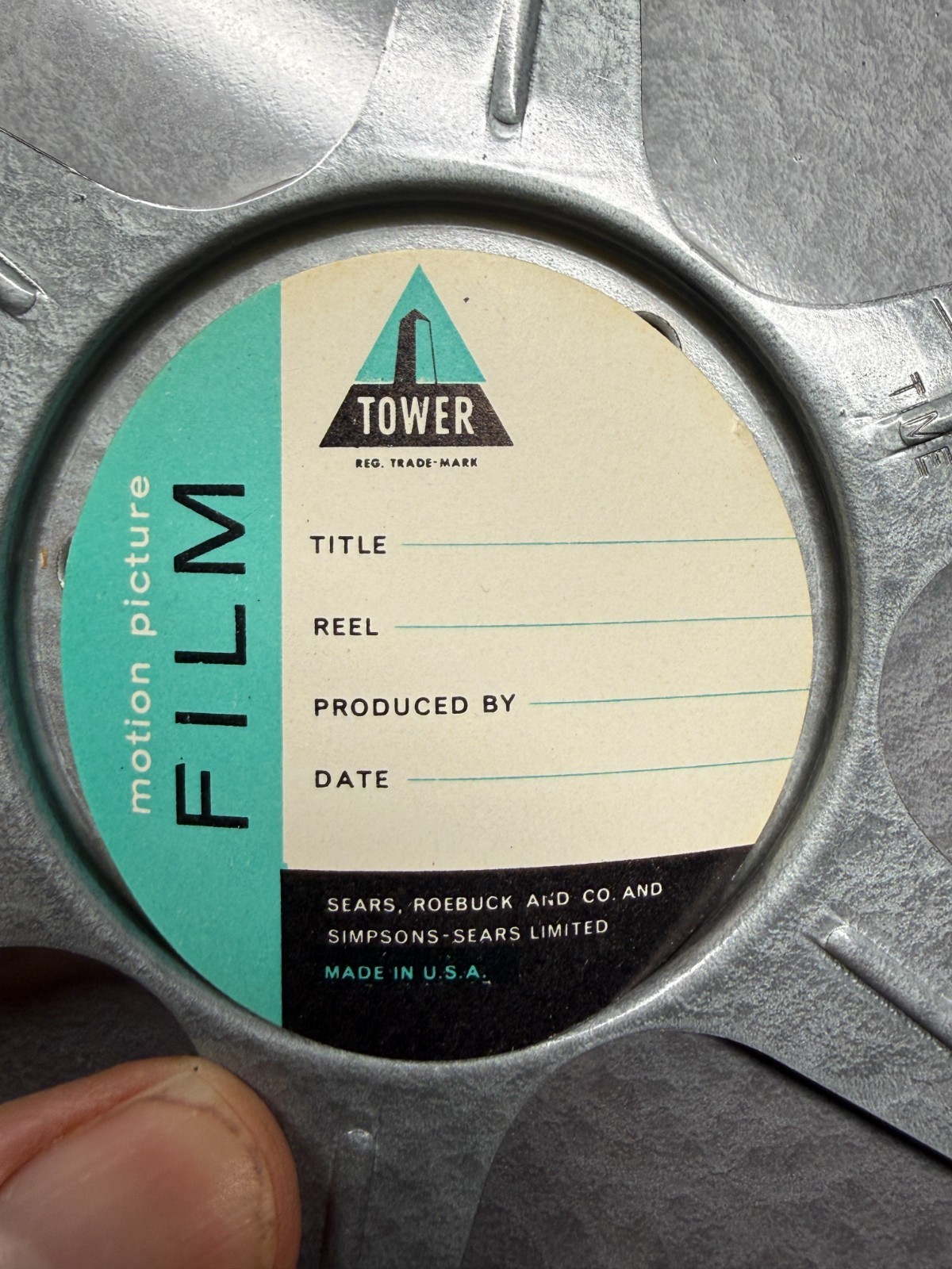 Vintage New NOS Set of 3 Tower 400ft 8mm Metal Film Reel & Can Set Sears Chicago