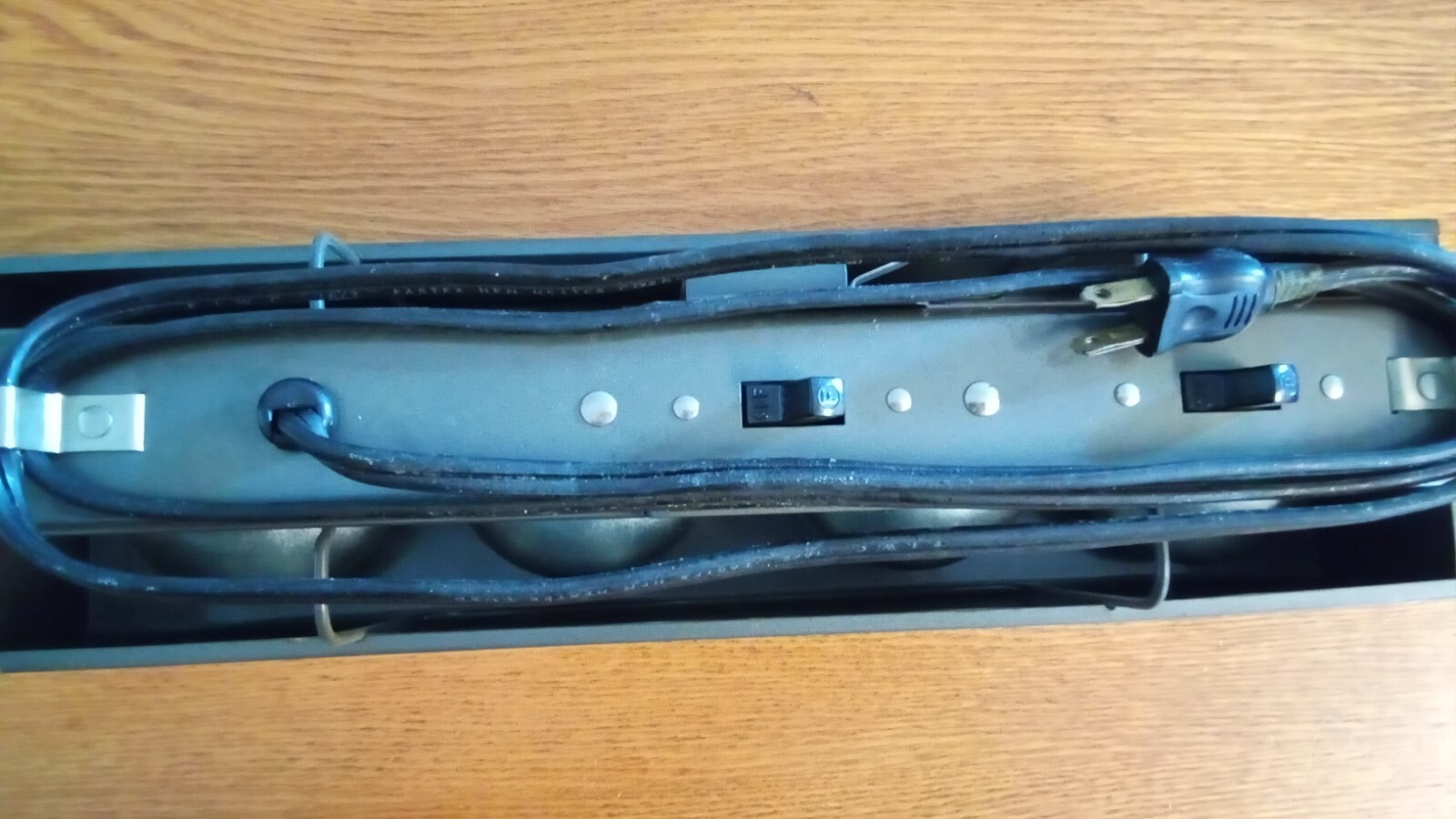 Vintage Light Bar 4 socket w/4 Bulbs Movie Filming Photography Case Smith-Victor