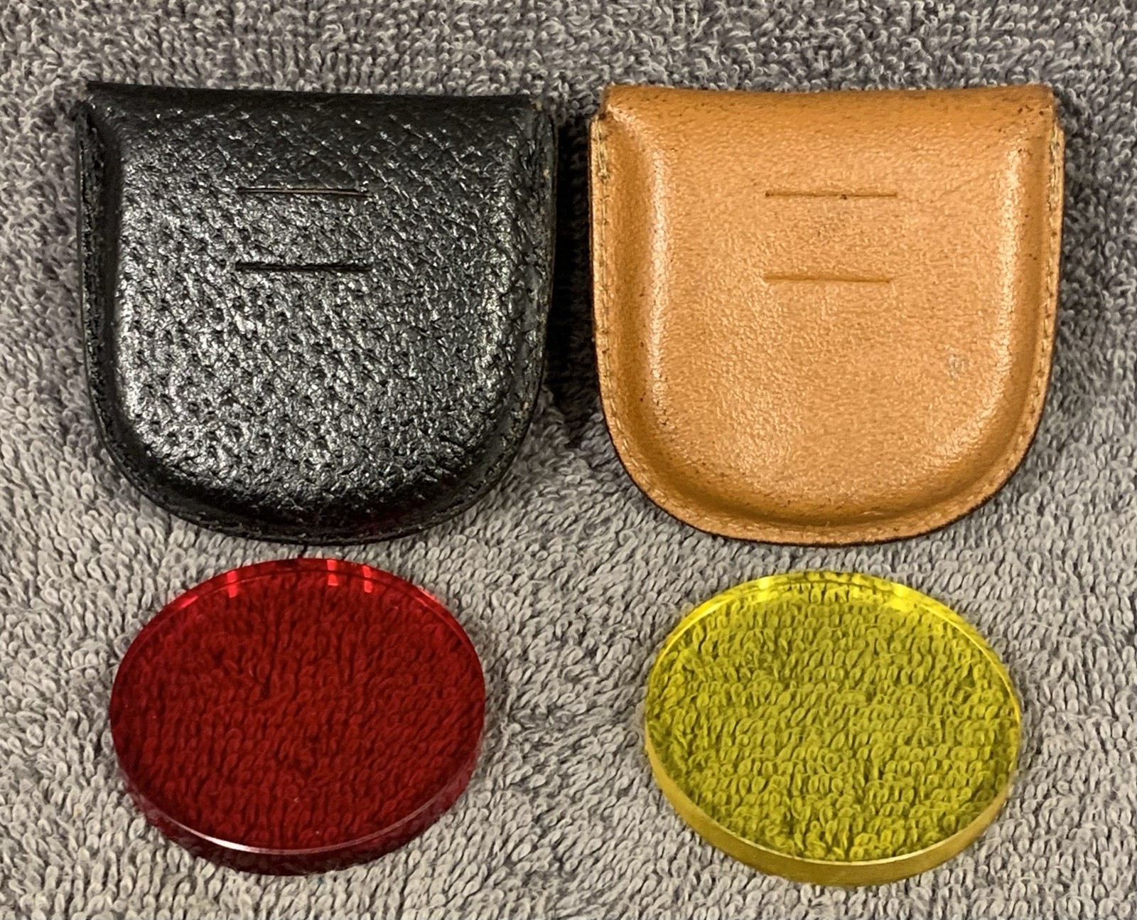 Camera Filters with Pouches OMAG Red And Yellow Drop In Vintage 1950s