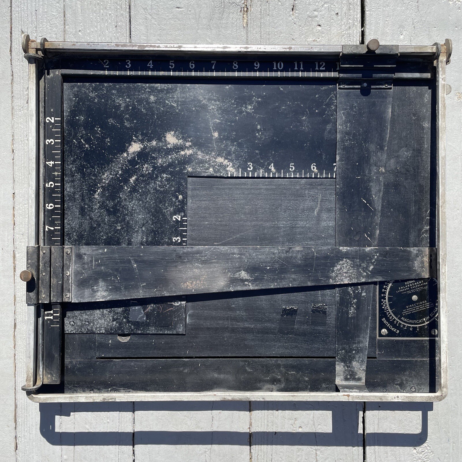 Vintage Mid-Century Kodak Enlargement Exposure Calculator & Measuring Tray