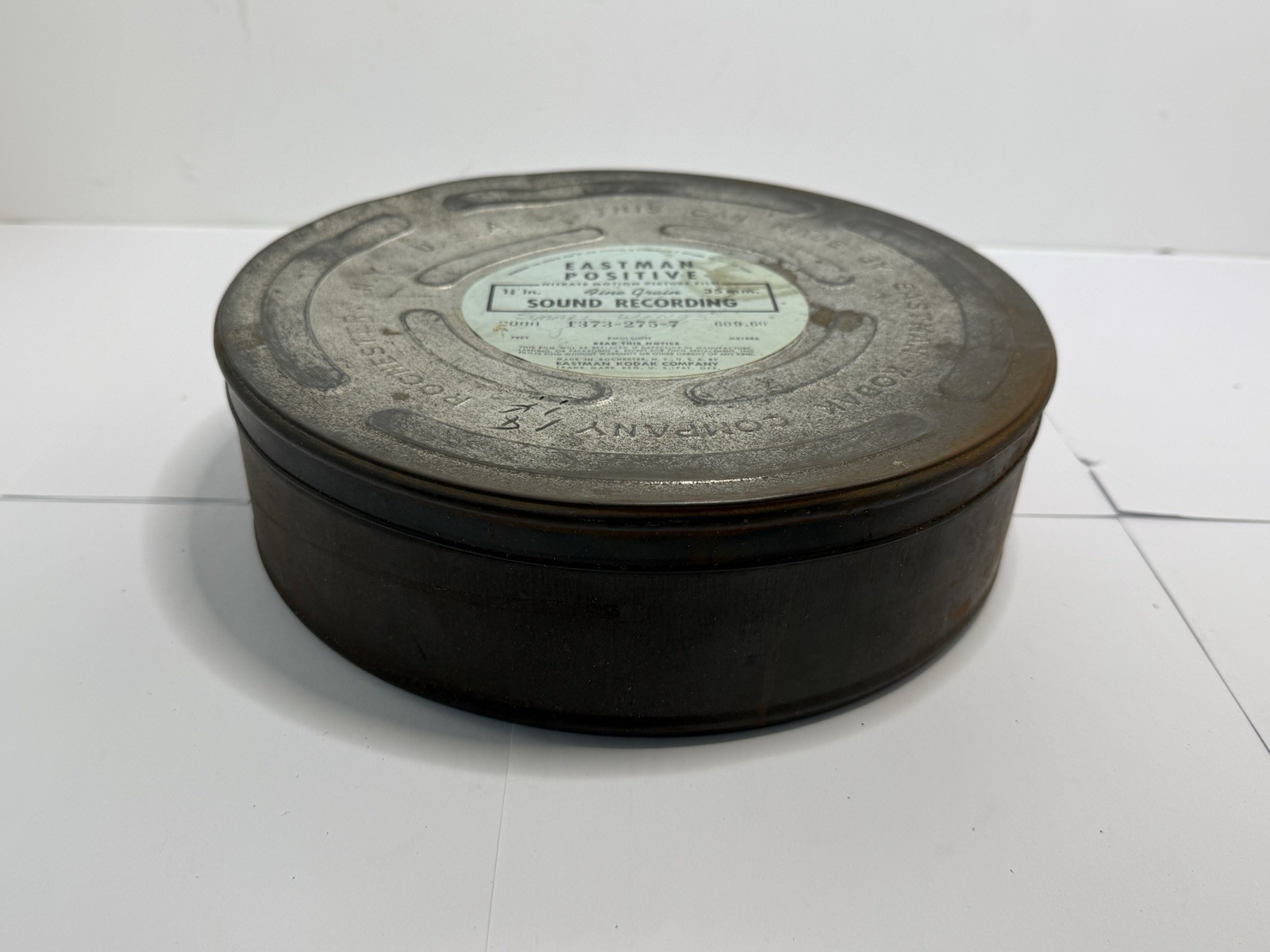 Vintage Eastman Kodak 35mm Nitrate Motion Picture Film Can Canister 10.5″ x 3″