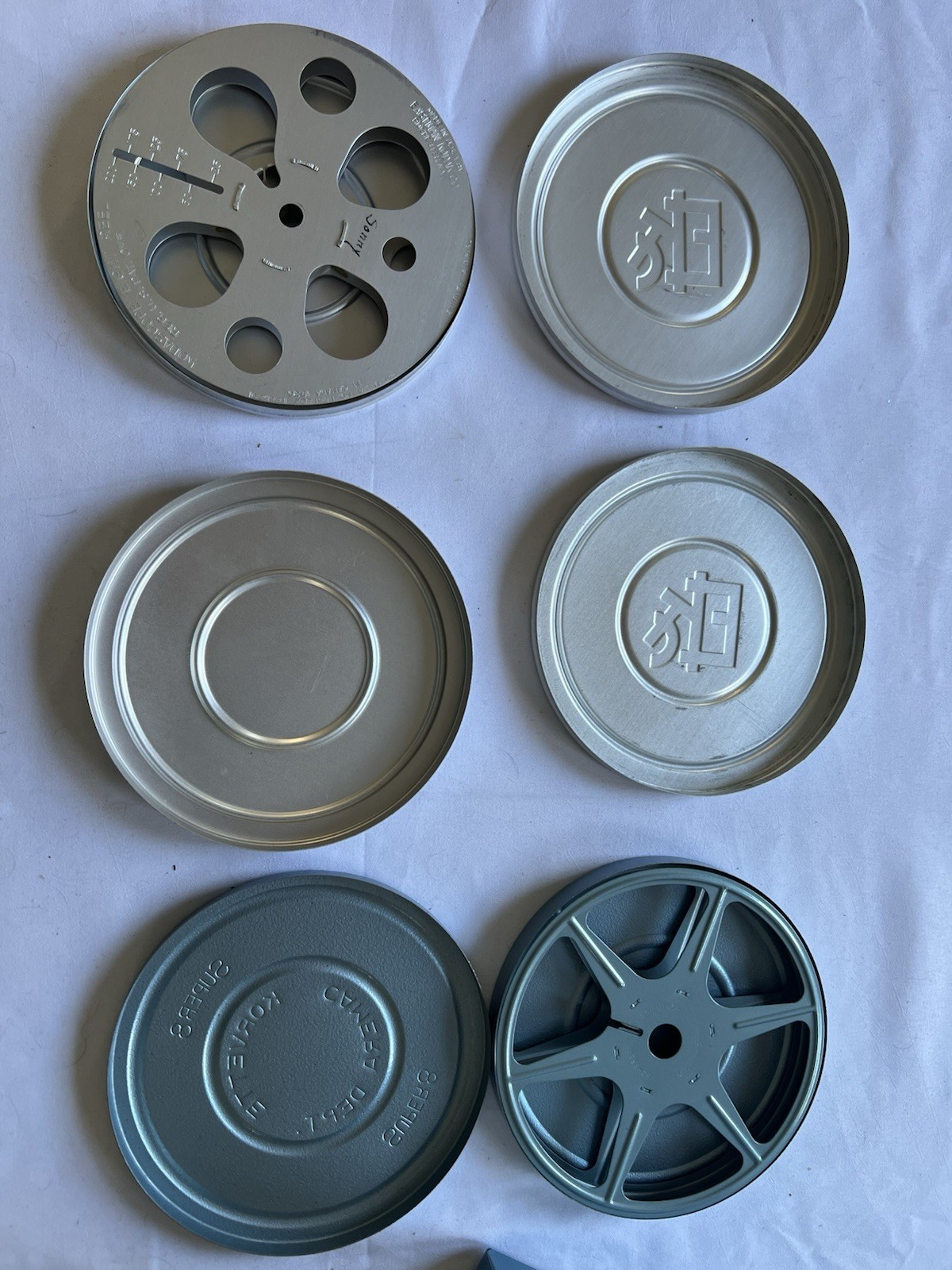 Vintage 8mm Super 8 Movie Reel Storage Box Lot Scherer Korvette Empty Reels Cans