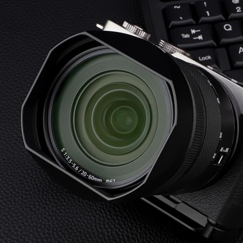 Haoge Square Metal Lens Hood for Panasonic LUMIX S 20-60mm F3.5-5.6 Lens Metal