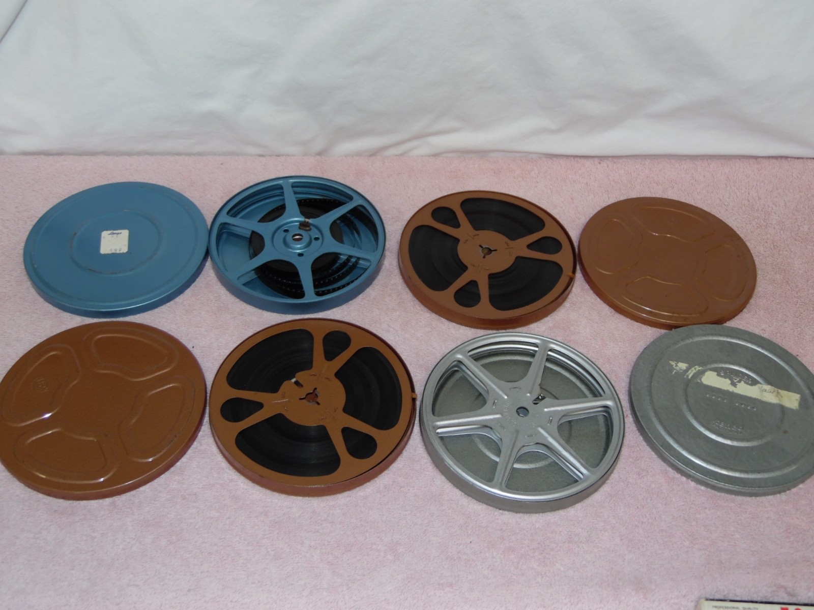 4 Vtg Metal 8mm Reel Canisters – 3 Have Mystery Film