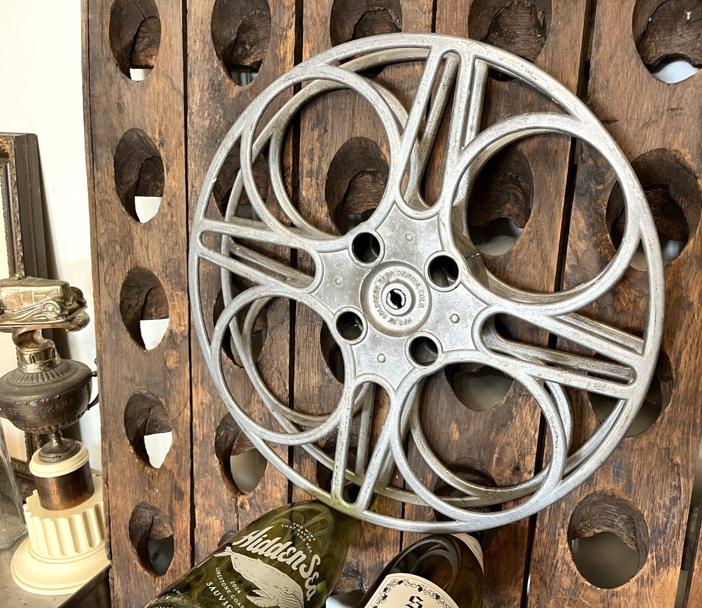Vintage Goldberg Bros. 15″ Movie Reel 4 holes – Denver Co. Cast Aluminum