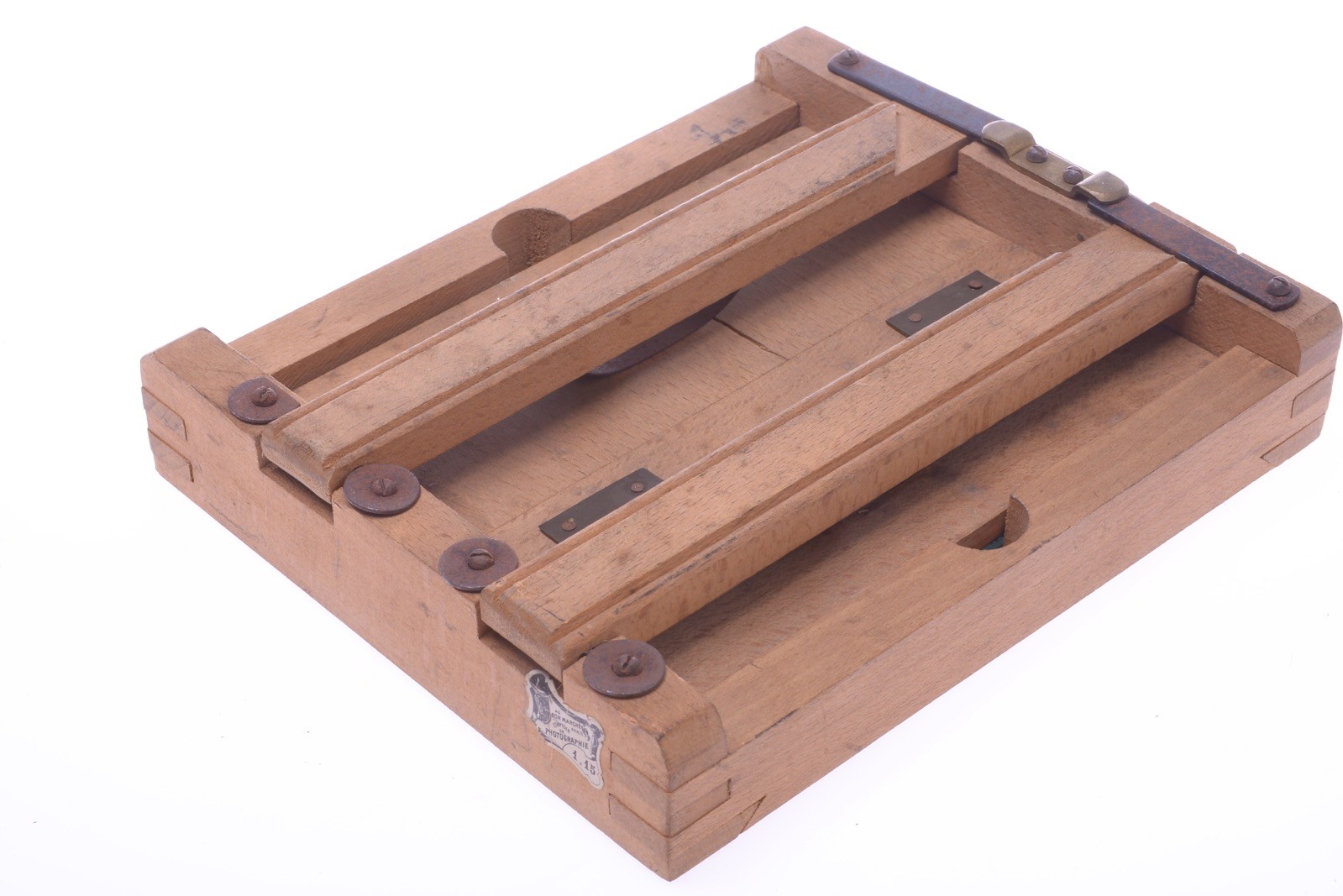 ✅ AU BON MARCHE WOOD CONTACT PRINTER PRINTING FRAME ANTIQUE 15.5X18.3CM W/ GLASS