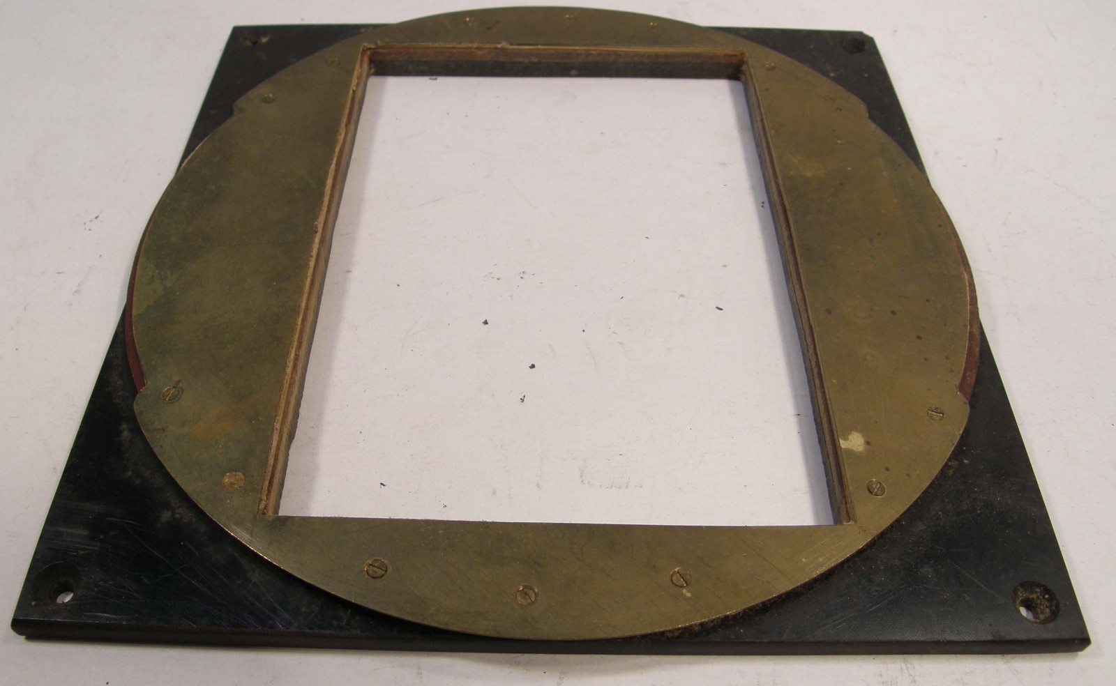 HOMEMADE VINTAGE 4 1/2″ BY 6 1/2″ ROTATING BACK PART FOR LARGE FORMAT CAMERA