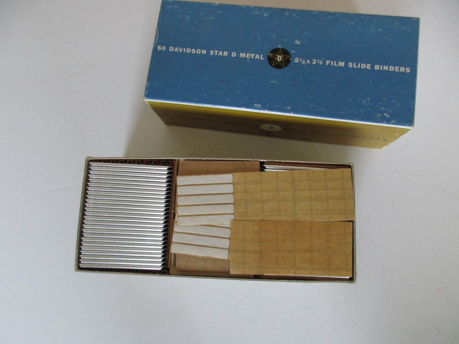 Vintage 50 Davidson Star D Metal 2-1/4 x 2-1/4 Film Slide Binders