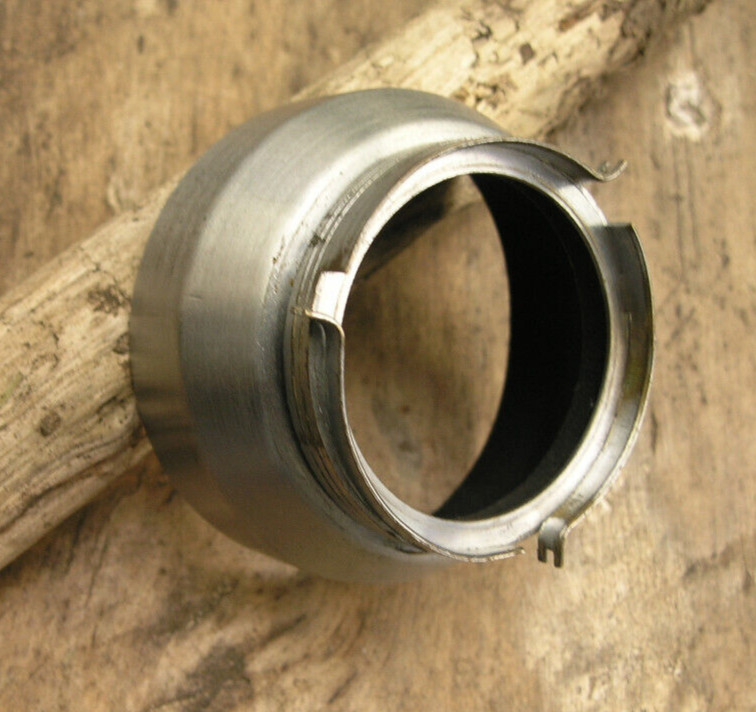 42mm push fit slip on sprung chromed brass shade lens hood 2 part