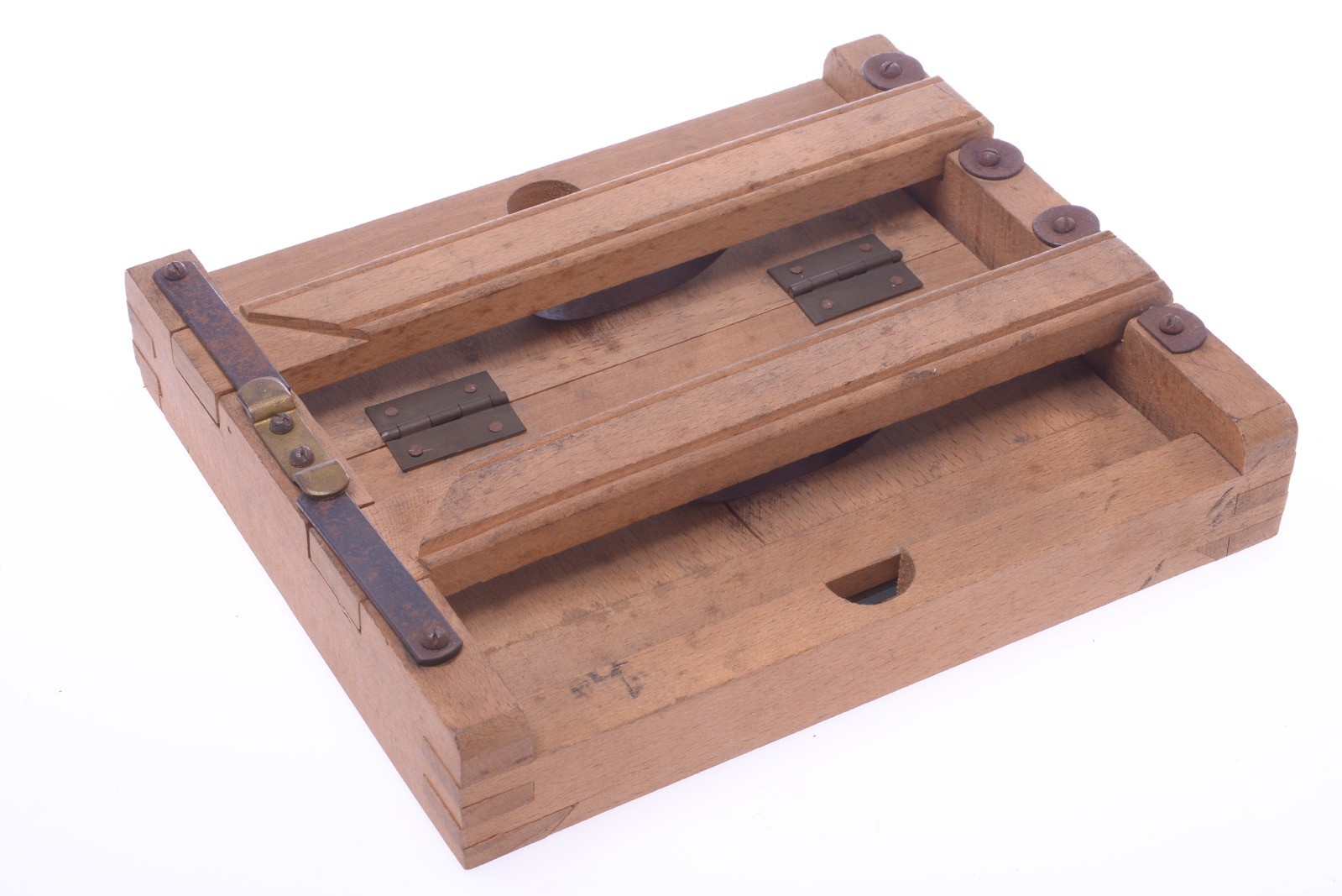 ✅ AU BON MARCHE WOOD CONTACT PRINTER PRINTING FRAME ANTIQUE 15.5X18.3CM W/ GLASS