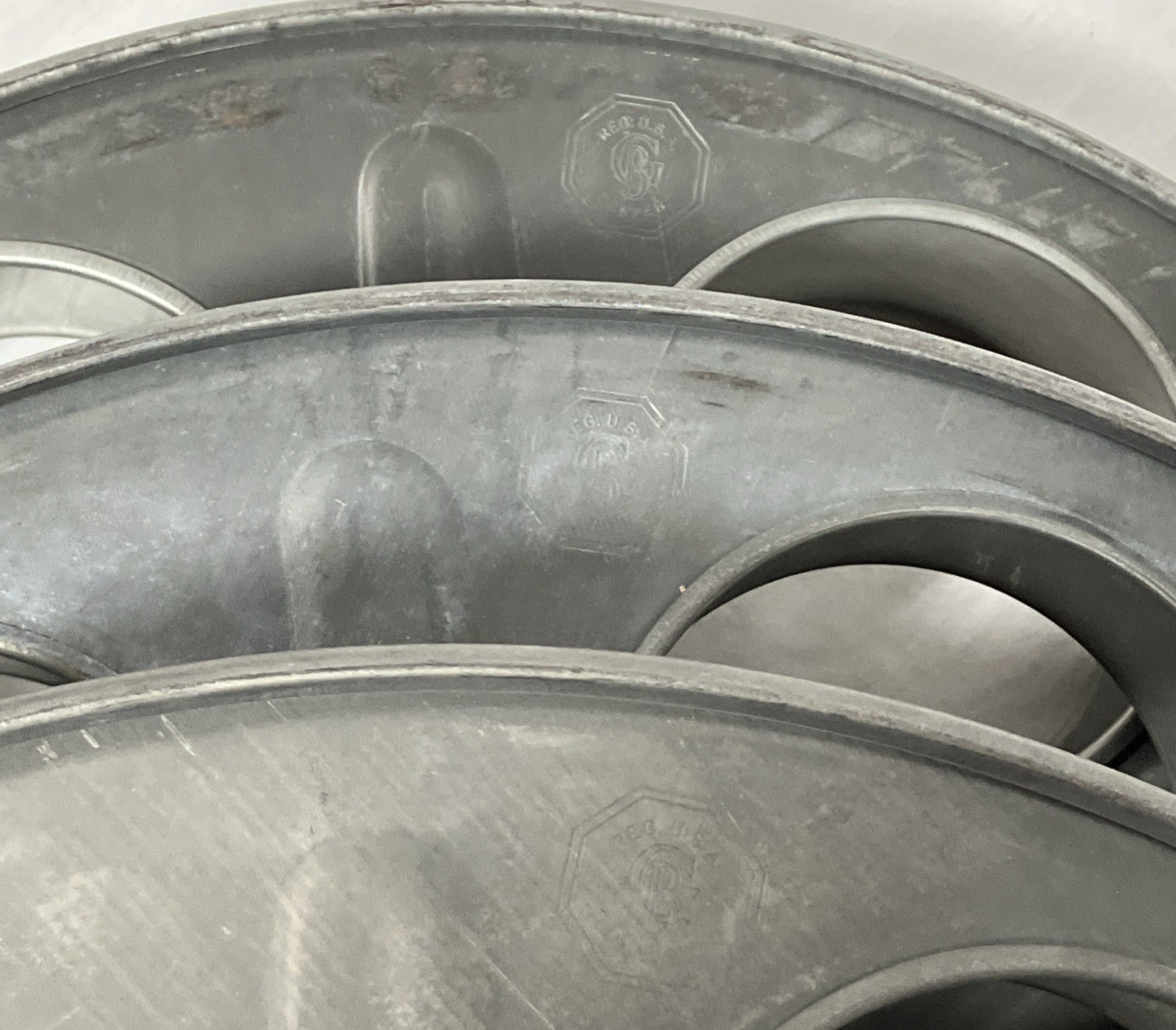 3 Vintage GOLDBERG BROS. 35mm 14.5” Metal Film Reels Pat. Dt. 1936, 1937