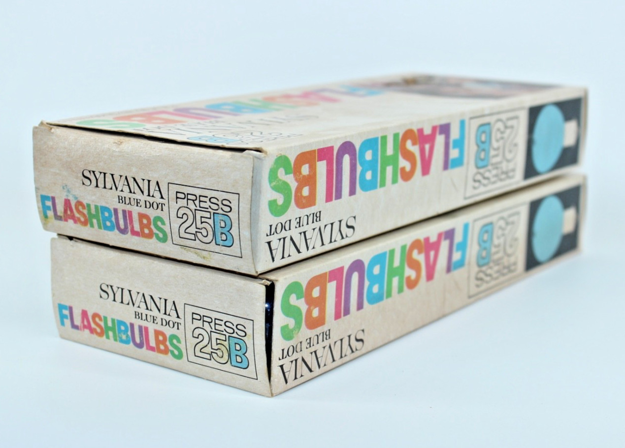 Sylvania Blue Dot Flashbulbs 25B 24 Bulbs Open Original Packaging Lot of 2 Boxes