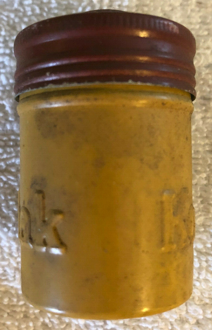 Metal Kodak Film Cannister Embossed Yellow and Brownish Red Vintage Empty