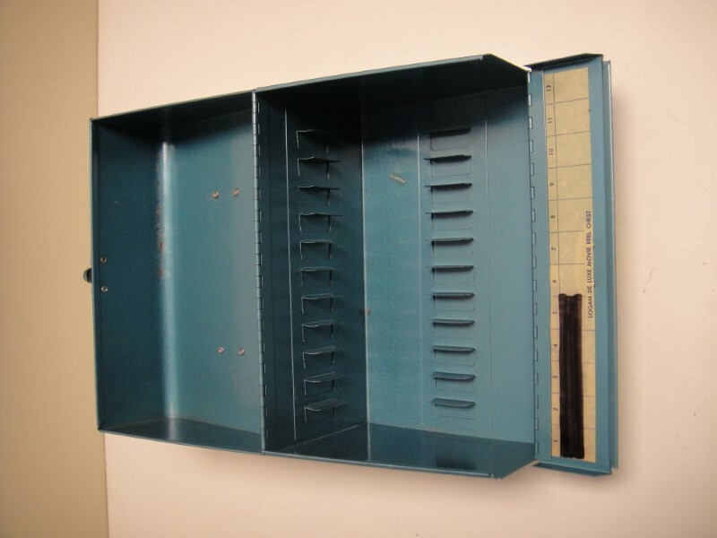 Logan De Luxe 5 Inch Movie 12 Reel Chest Metal Storage Box Carry Tote 1960’s