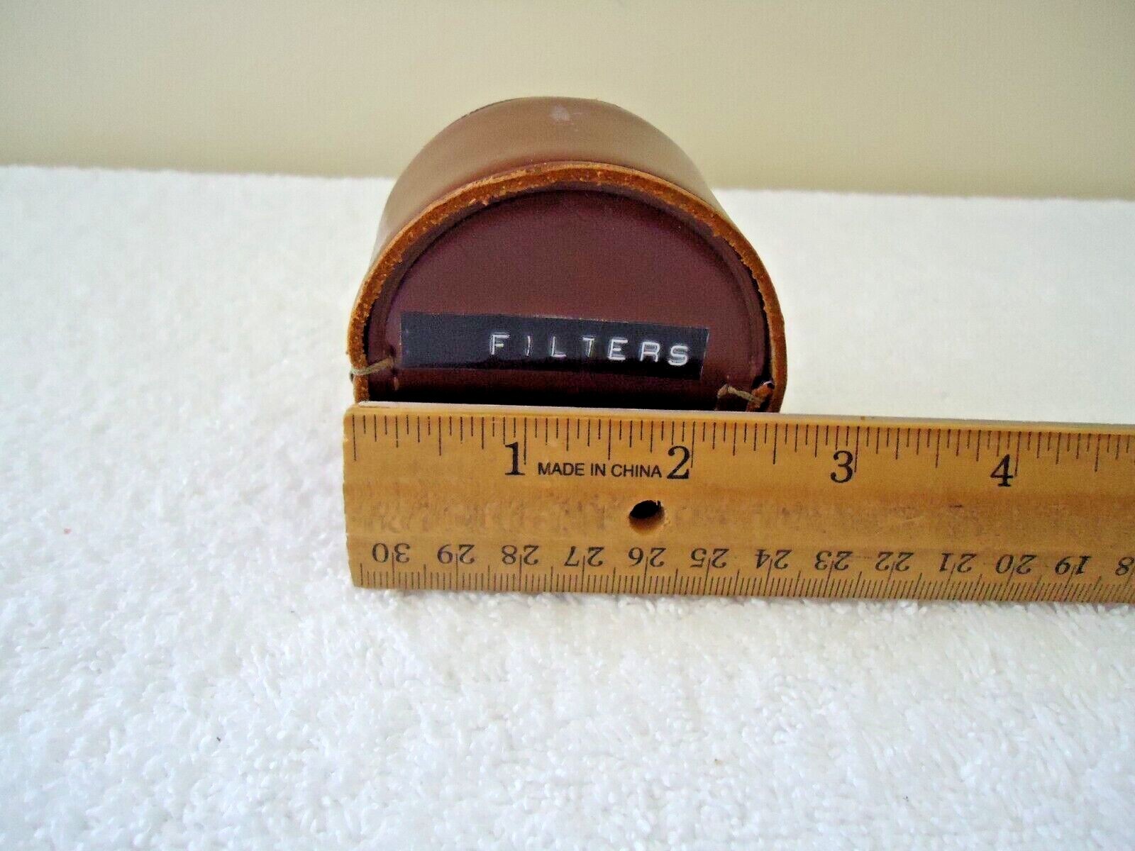 Vintage AO CO.? Leather Camera Lens Holder With a Couple of Lens ” GREAT ITEM “