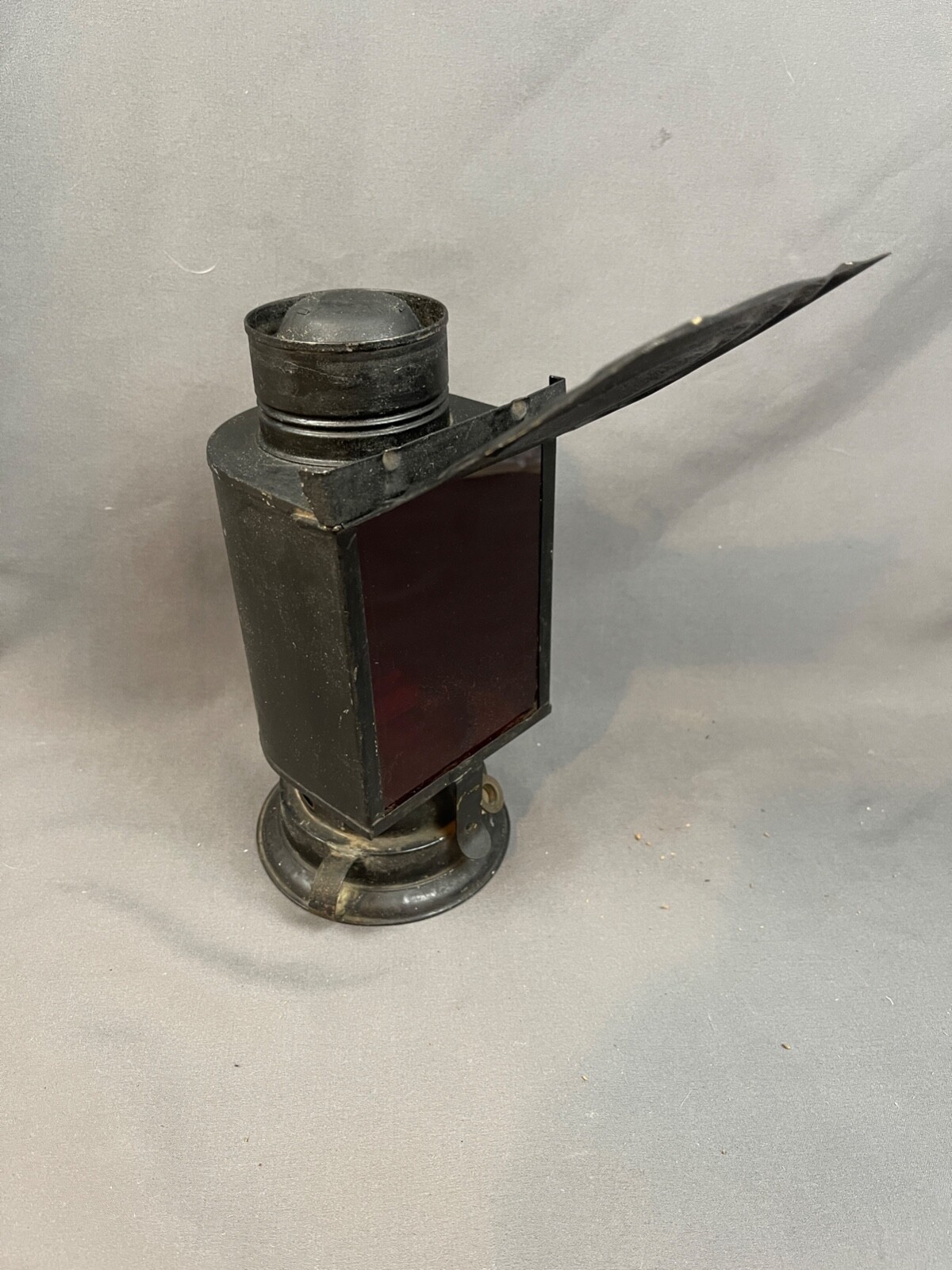 Antique Unique Lantern Oil Red Glass Darkroom Very Complete Nice 2795
