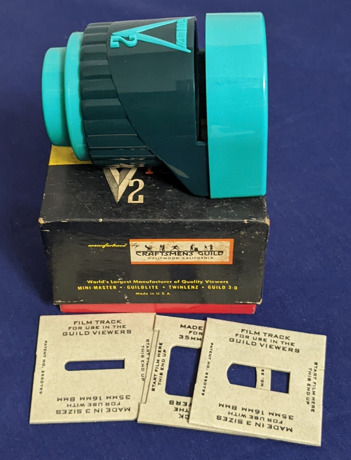 Vtg 1950s CRAFTSMEN’S GUILD Slide Viewer 2 for 2 x 2 Slides in Box