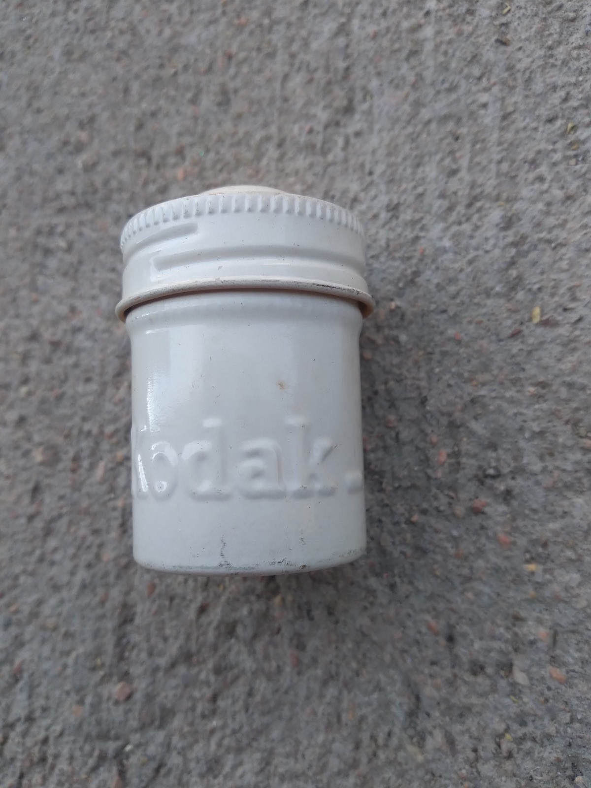Vintage Metal Kodak 35mm Film Can Tin Holder White
