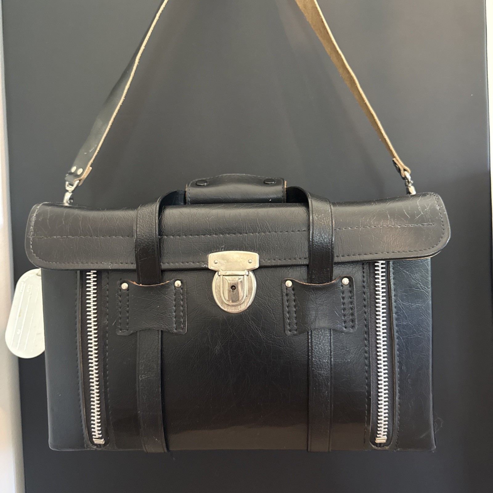VINTAGE KALI-BAG BLACK LEATHER LARGE CAMERA BAG KALIMAR IN JAPAN