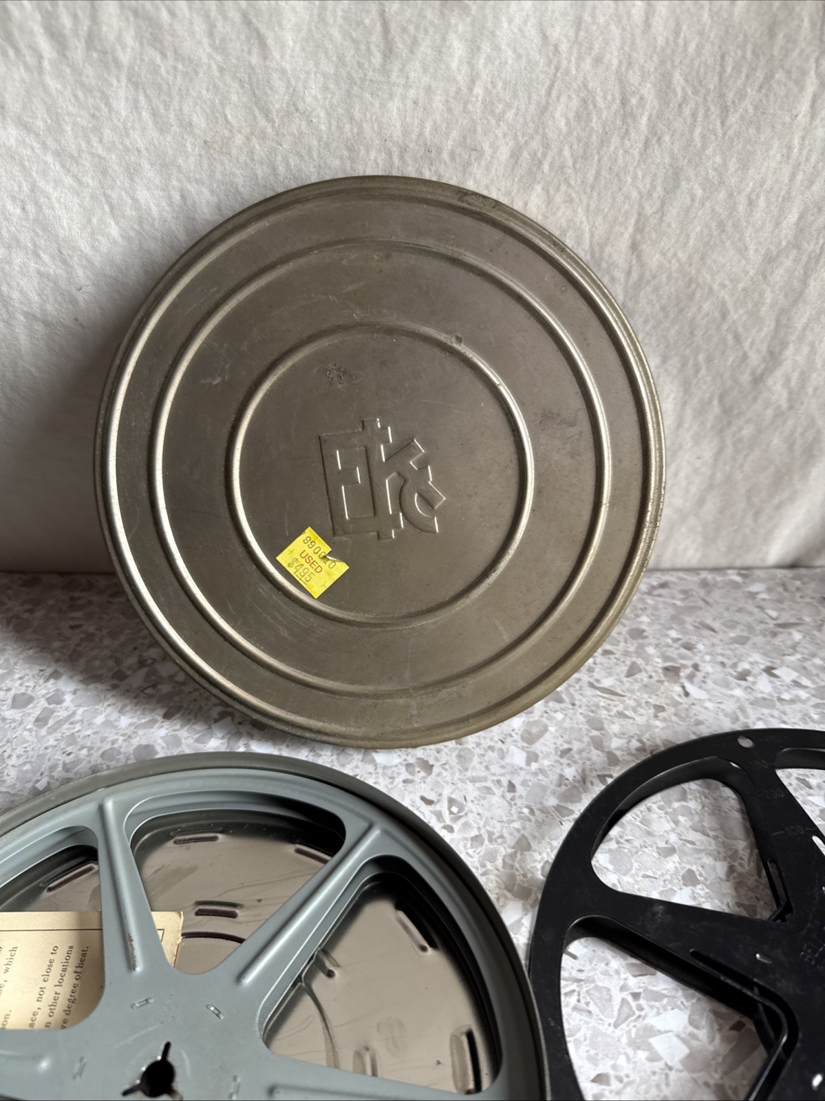 Vintage One 8mm 7” Metal Movie Reel with Metal Case And Extra Reel
