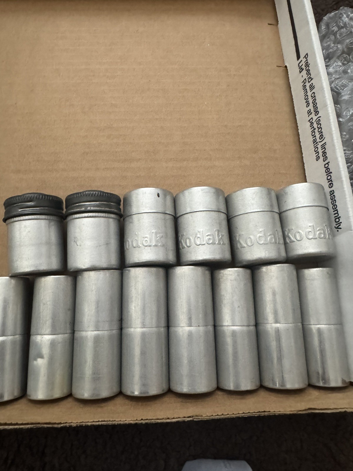 vintage kodak film metal/tin canister container 3 styles, 14 total