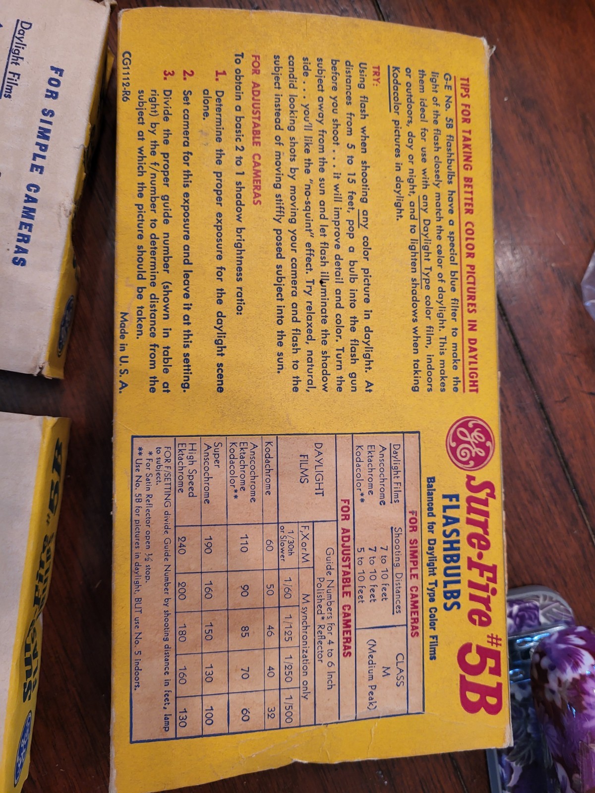 General Electric Sure-fire #5B Flashbulbs 6 Count