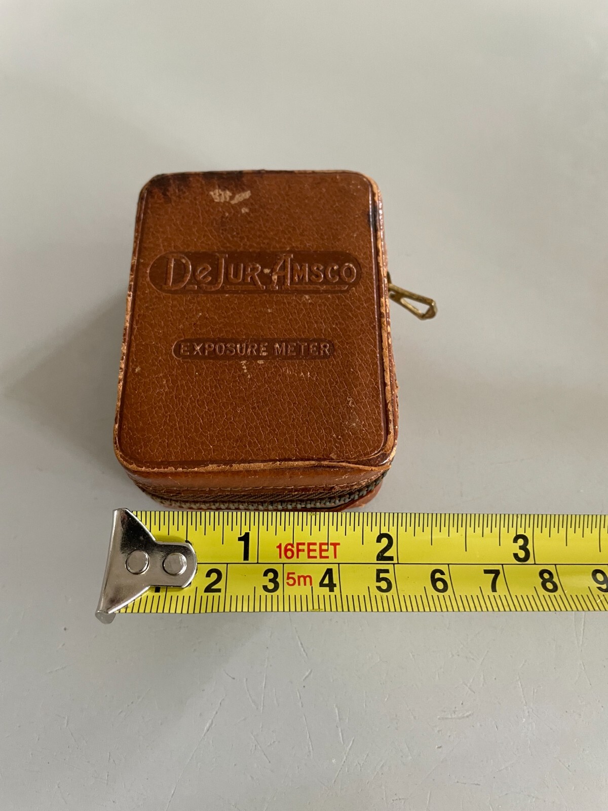 Vintage DeJur-Amsco Model 5-B Light Exposure Meter in Original Leather Zip-Case