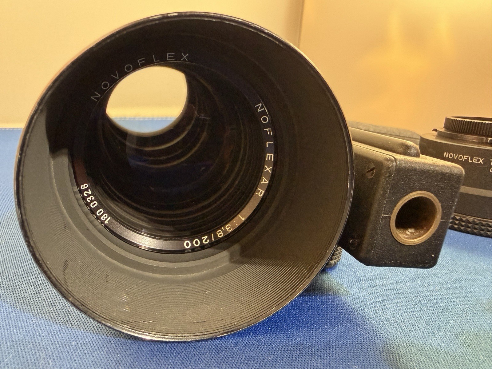 Novoflex Vintage squeeze grip Noflexar 1:3,8/200 lens w/ 1.5x teleextender