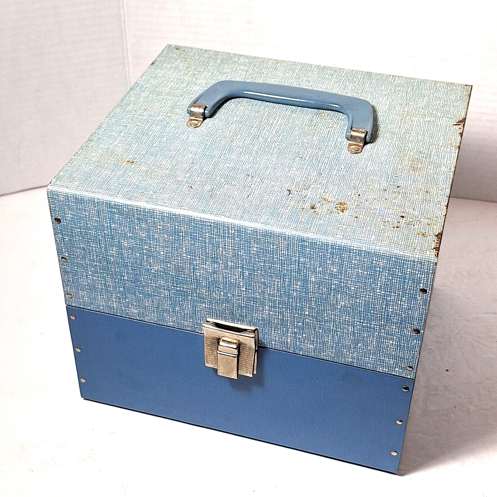 8mm Film Storage Case Box with 12 Slots & 6 Metal Reel Canisters Vintage 1960s
