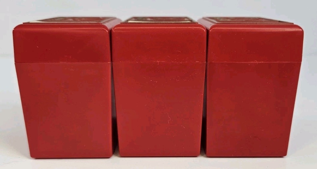 Vintage Pavelle Color Red Plastic Film Slide Box Lot & Lid of 3 Containers