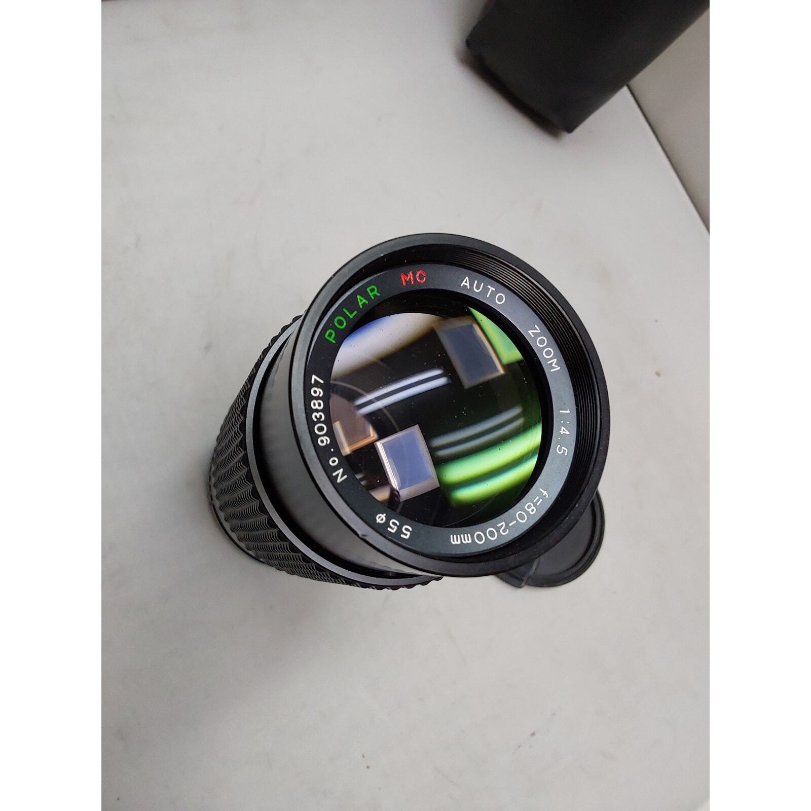Polar MC Auto Zoom 1:4.5. F=80-200 mm Camera Lens No. 903897 with Caps & Bag