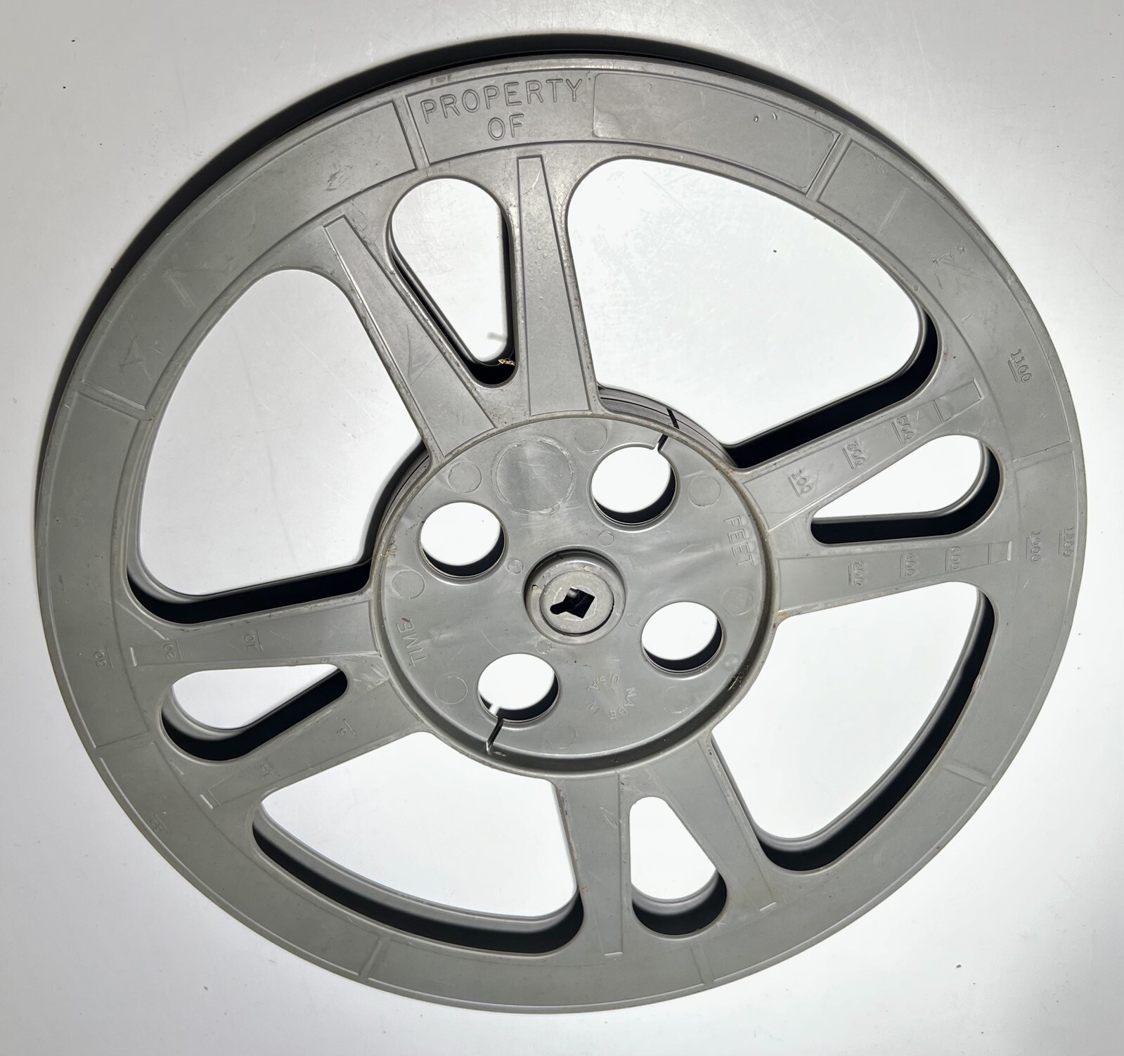 Vintage Brown Fibre Case & Reel – Collectible Movie Wall Art, 13-1/2” x 13-1/2″