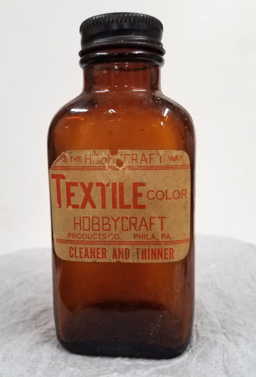 Vintage Hobbycraft Cleaner and Thinner Bottle Philadelphia PA Empty Bottle w Cap